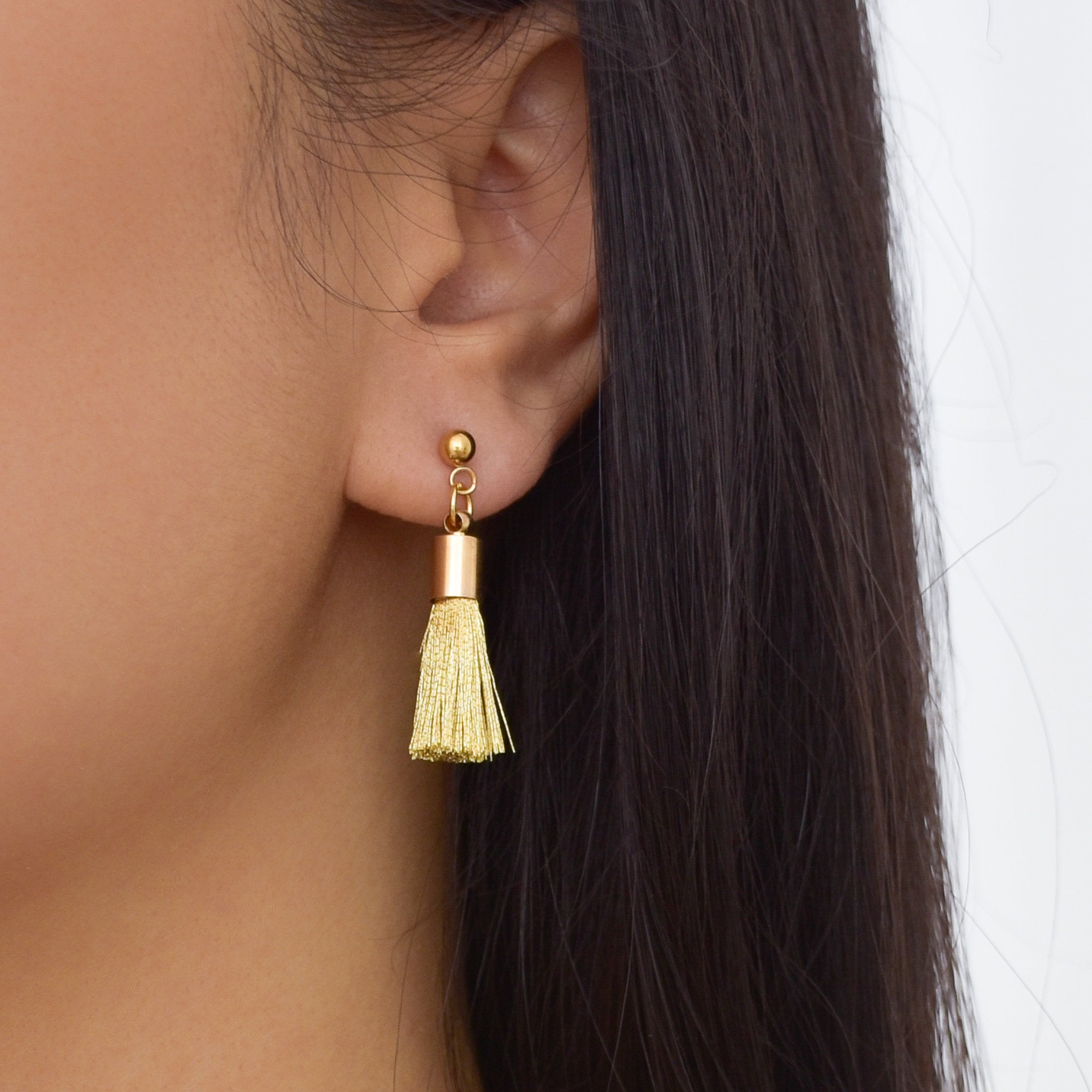 Mini Gold Tassel Earrings – Vedern