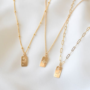Layering necklaces with bezel drops on 14k Gold filled chain – SGV Jewelry  Designs
